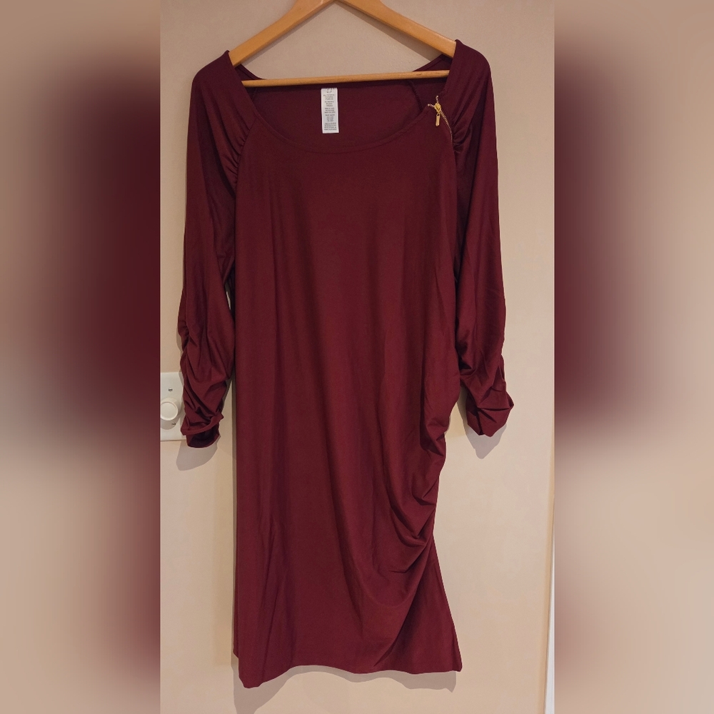 Avon Burgundy 3/4" Sleeve Dress